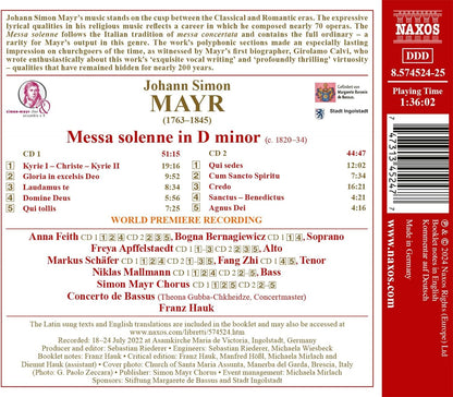 Johann Simon Mayr: Messa Solenne in D Minor