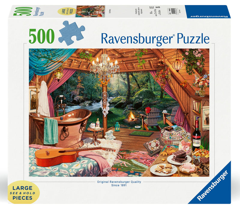 Ravensburger Cosy Glamping 500 Piece Jigsaw Puzzles for Adults and Kids Age 10 Years Up - Camping
