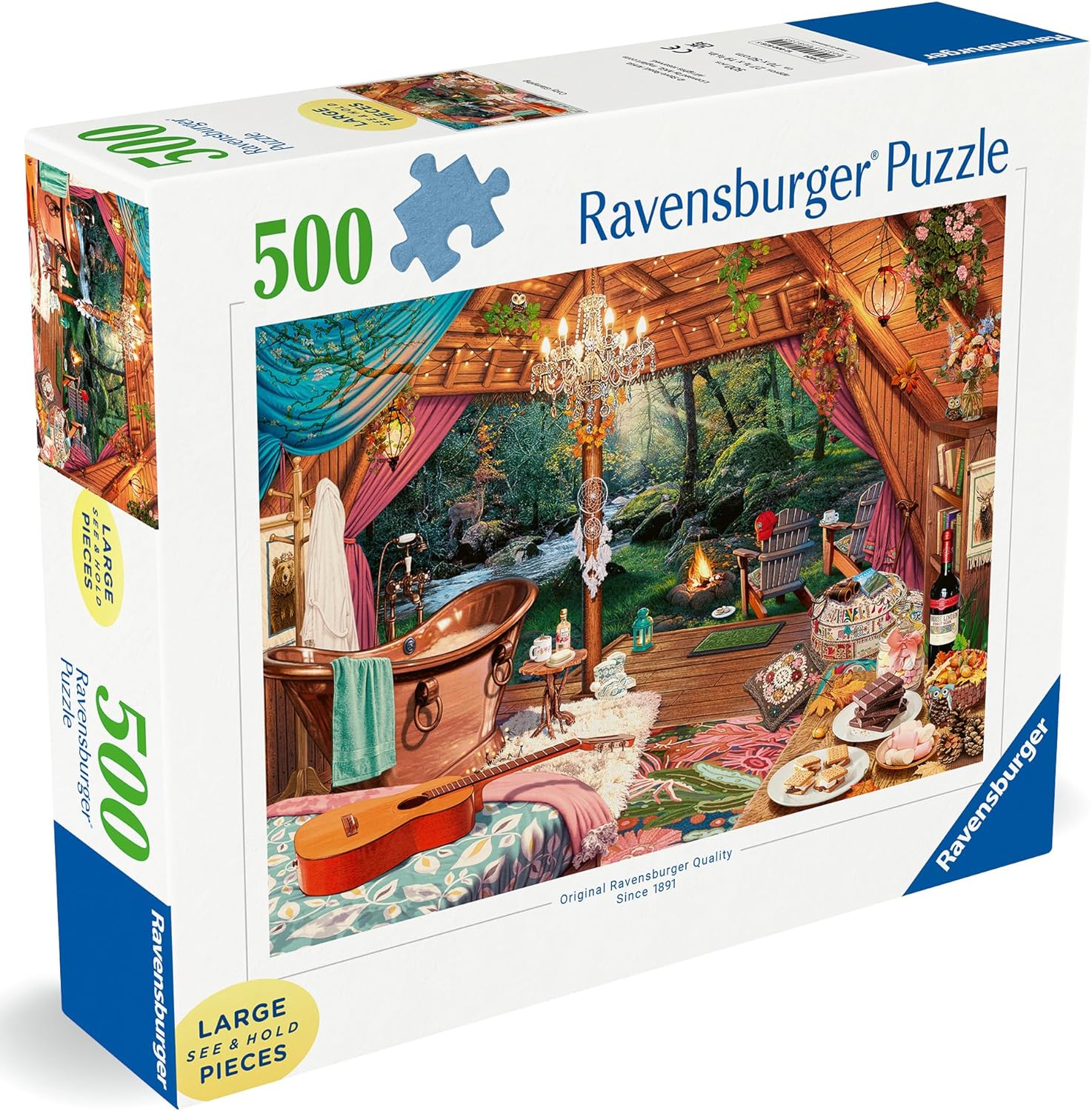 Ravensburger Cosy Glamping 500 Piece Jigsaw Puzzles for Adults and Kids Age 10 Years Up - Camping