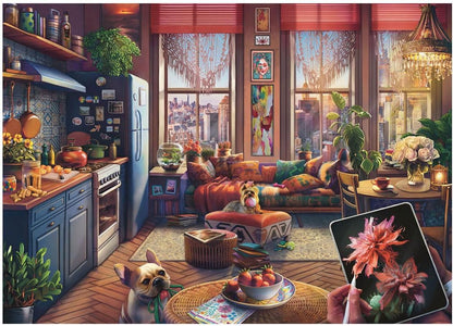 Ravensburger Cozy Boho Studio 500 Piece Large Format Jigsaw Puzzle for Adults - 12001025 - Easy to See & Easy to Hold Large Pieces Fit Together Perfectly