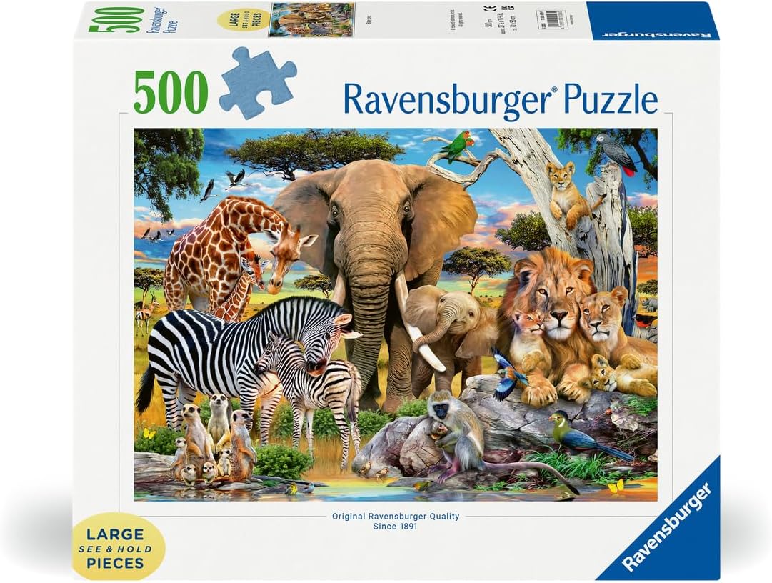 Ravensburger Baby Animal Love 500 Piece Jigsaw Puzzles for Adults and Kids Age 10 Years Up - Nature Wildlife