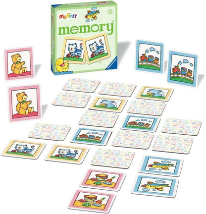 Ravensburger- Auto Ravensburger-20877-My First Memory Mis Cosas favoritas, Juego de Memoria y búsqueda con Tarjetas de Imagen Extra Grandes para niños a Partir de 2 años, Color Rojo (20877