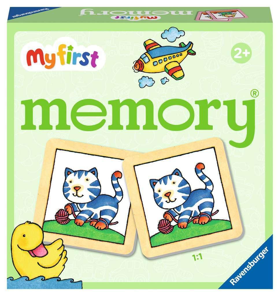 Ravensburger- Auto Ravensburger-20877-My First Memory Mis Cosas favoritas, Juego de Memoria y búsqueda con Tarjetas de Imagen Extra Grandes para niños a Partir de 2 años, Color Rojo (20877