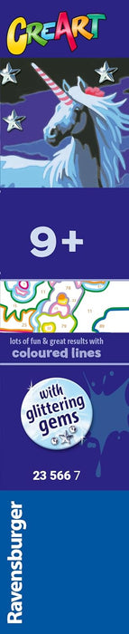 Ravensburger - CreArt Series E Classic : Magic Unicorn, Paint by Number Kit, Contains a Pre-Printed Board, a Brush, Colors and Accessories, Creative Game for Boys and Girls 9+ Years