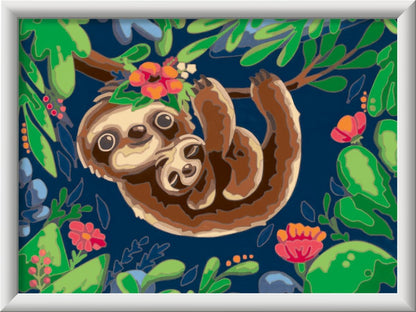 Ravensburger CreArt Sweet Sloths Paint by Numbers Kit for Kids - Painting Arts and Crafts for Ages 9 and Up