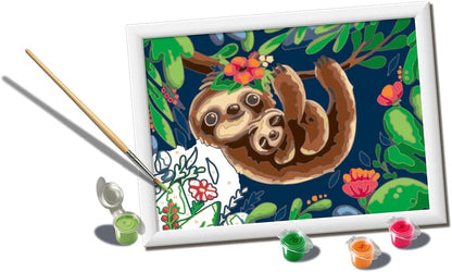 Ravensburger CreArt Sweet Sloths Paint by Numbers Kit for Kids - Painting Arts and Crafts for Ages 9 and Up