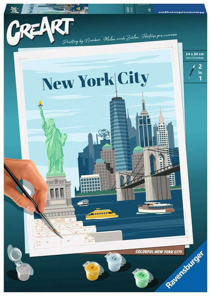 Ravensburger 23686 CreArt-Painting by Numbers 23686-Colourful New York City-from 12 Years