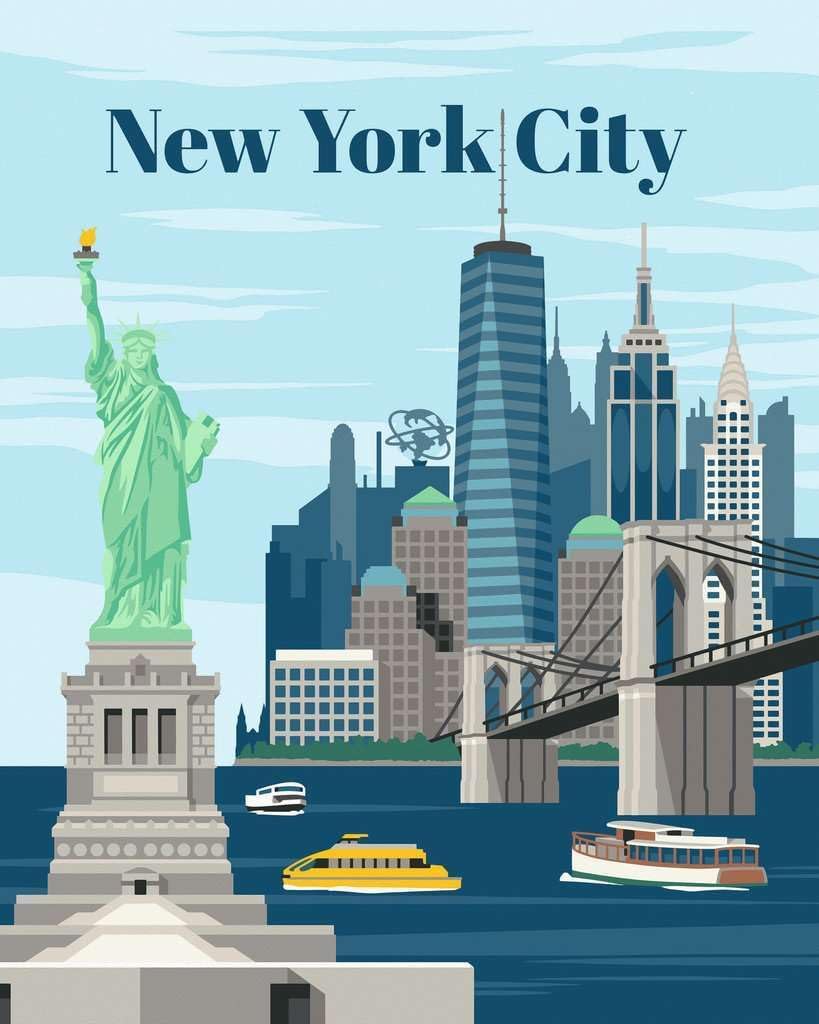 Ravensburger 23686 CreArt-Painting by Numbers 23686-Colourful New York City-from 12 Years