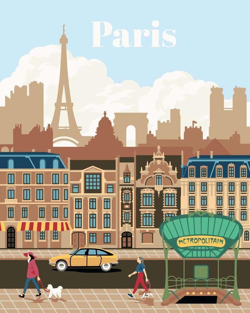 Ravensburger 23687 Colorful Paris CreArt-Painting by Numbers 23687-Colourful 12 Years, Mittel