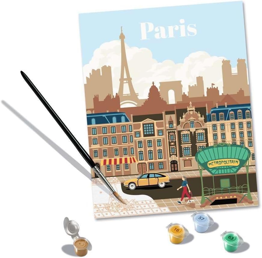 Ravensburger 23687 Colorful Paris CreArt-Painting by Numbers 23687-Colourful 12 Years, Mittel