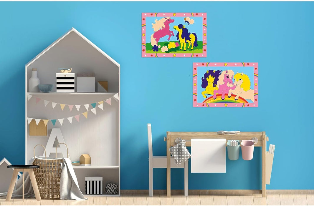 Ravensburger - CreArt Junior Series: Horses, Paint by Number Kit, Contains Two Pre-Printed Boards, a Brush, Colors, Creative Game for Boys and Girls 5+ Years