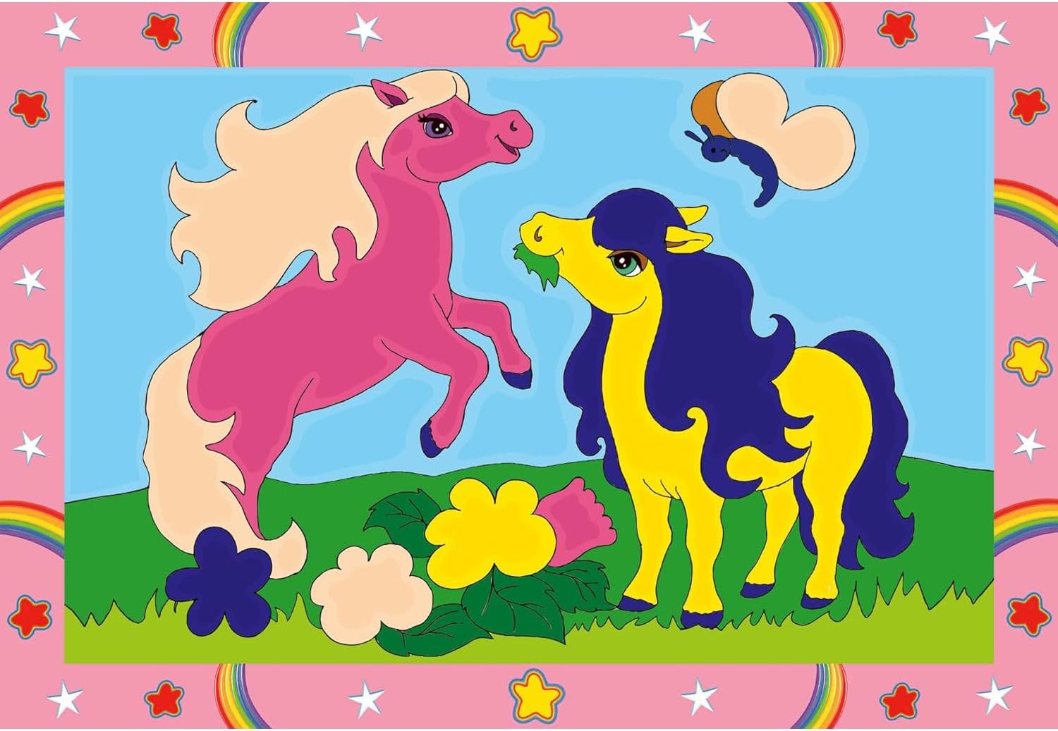 Ravensburger - CreArt Junior Series: Horses, Paint by Number Kit, Contains Two Pre-Printed Boards, a Brush, Colors, Creative Game for Boys and Girls 5+ Years