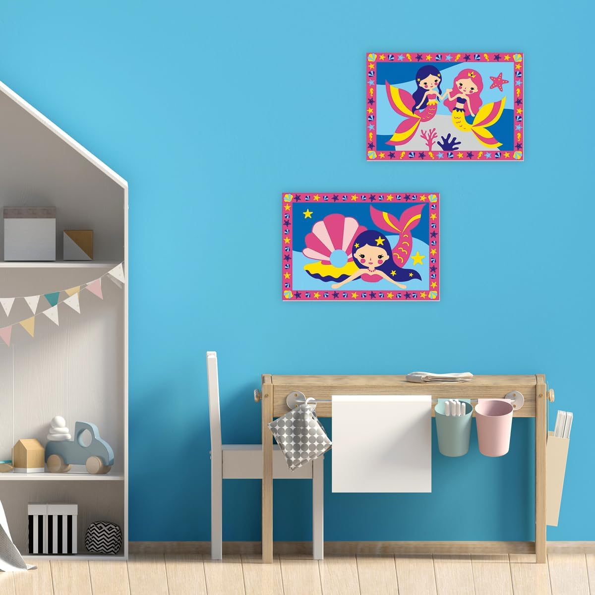 Ravensburger - CreArt Junior Series: Magic Mermaid, Paint by Number Kit, Contains Two Pre-Printed Boards, a Brush, Colors, Creative Game for Boys and Girls 5+ Years Old