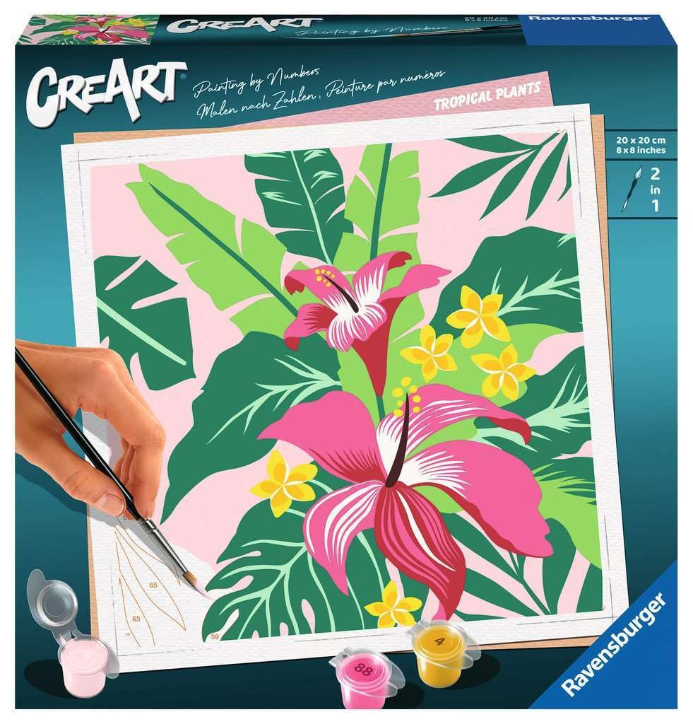 Ravensburger 23728 CreArt-Paint by Numbers 23728-Tropical Plants-from 12 Years