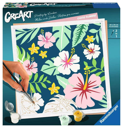 Ravensburger 23729 CreArt-Painting by Numbers 23729-Exotic Flowers-from 12 Years, Green