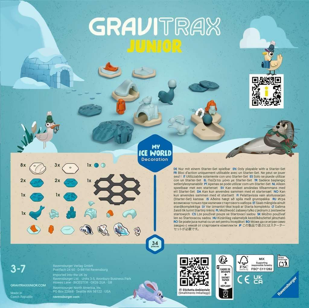 Ravensburger 23748 GraviTrax Junior 23748-Extension Ice-Expandable Children, Marble Run Mainly Made from Renewable Raw Materials, Construction Toy from 3 Years