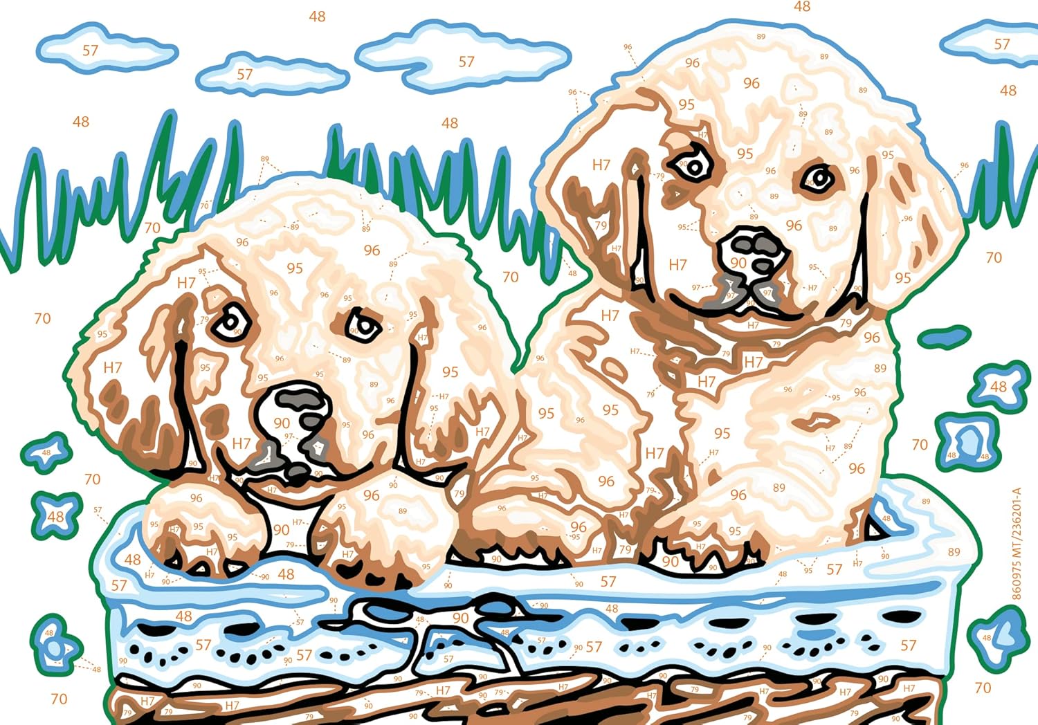 Ravensburger CreArt Cute Puppies Paint By Numbers Kits for Children & Adults Ages 7 Years Up - Kids Craft Set - Easter Gifts