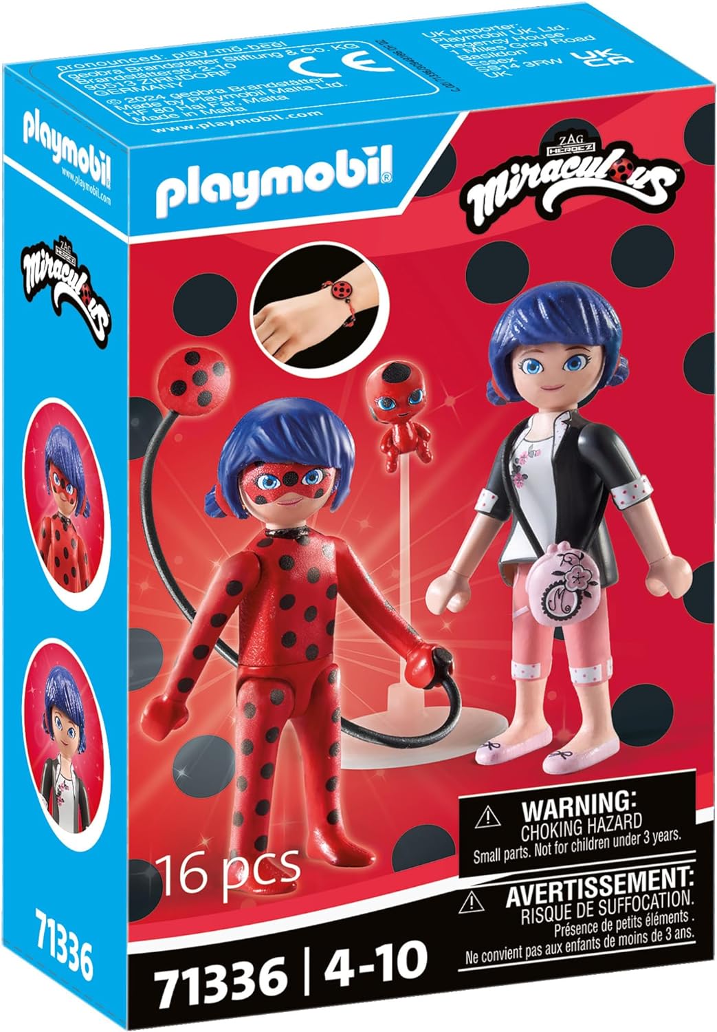 Playmobil 71336 Miraculous: Marinette & Ladybug, including Kwami Tikki and diverse accessories, adventure with Ladybug, fun imaginative role play, detailed play sets suitable for children ages 4+