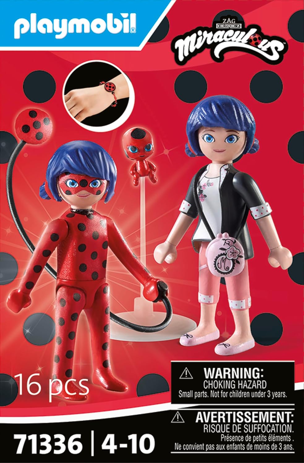 Playmobil 71336 Miraculous: Marinette & Ladybug, including Kwami Tikki and diverse accessories, adventure with Ladybug, fun imaginative role play, detailed play sets suitable for children ages 4+