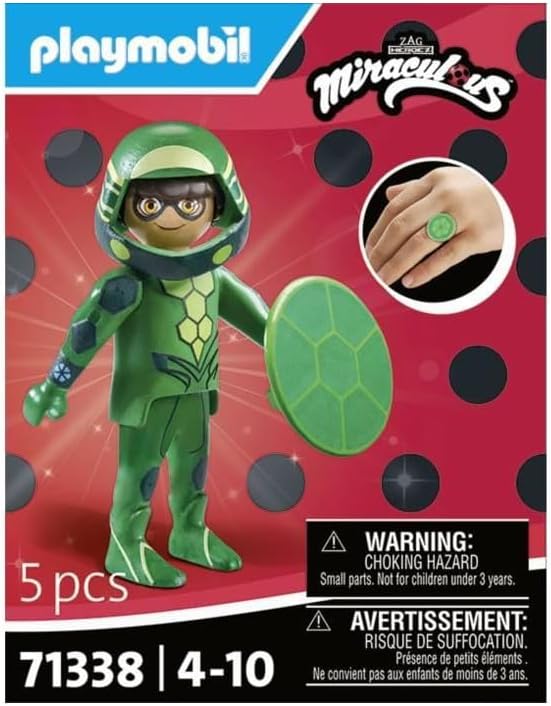 Playmobil 71338 Miraculous: Carapace, Tales of Ladybug and Cat Noir, collector’s item, gifting toy and fun imaginative role-play, playsets for children ages 4+
