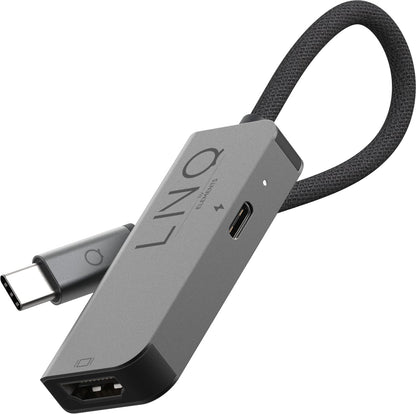 Linq 2 in 1 HDMI Adapter 4K HDMI Adapter with USB-C Port - Compatible with Macbooks, iPads, Smartphones, PCs & Nintendo Switch
