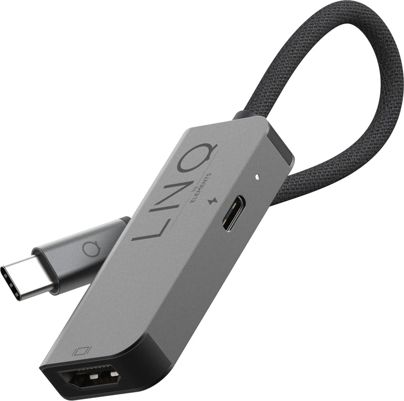 Linq 2 in 1 HDMI Adapter 4K HDMI Adapter with USB-C Port - Compatible with Macbooks, iPads, Smartphones, PCs & Nintendo Switch