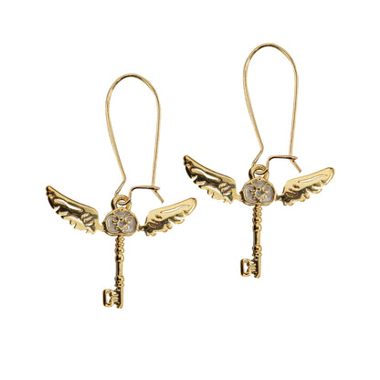 Cinereplicas Harry Potter - Boucles d'Oreilles Clés Volantes - 2,1 x 1,4 cm - Licence Officielle