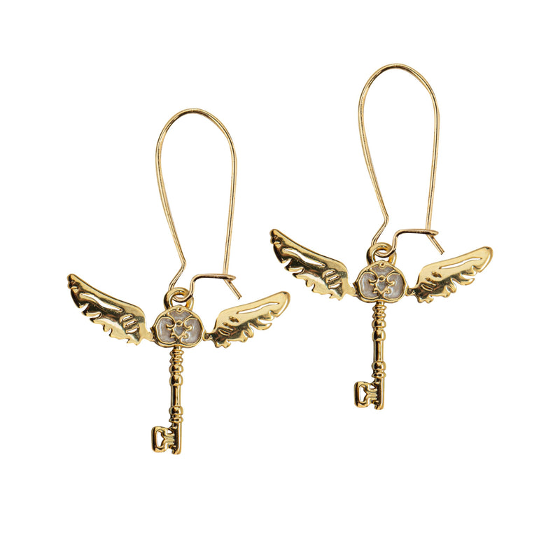 Cinereplicas Harry Potter - Boucles d'Oreilles Clés Volantes - 2,1 x 1,4 cm - Licence Officielle