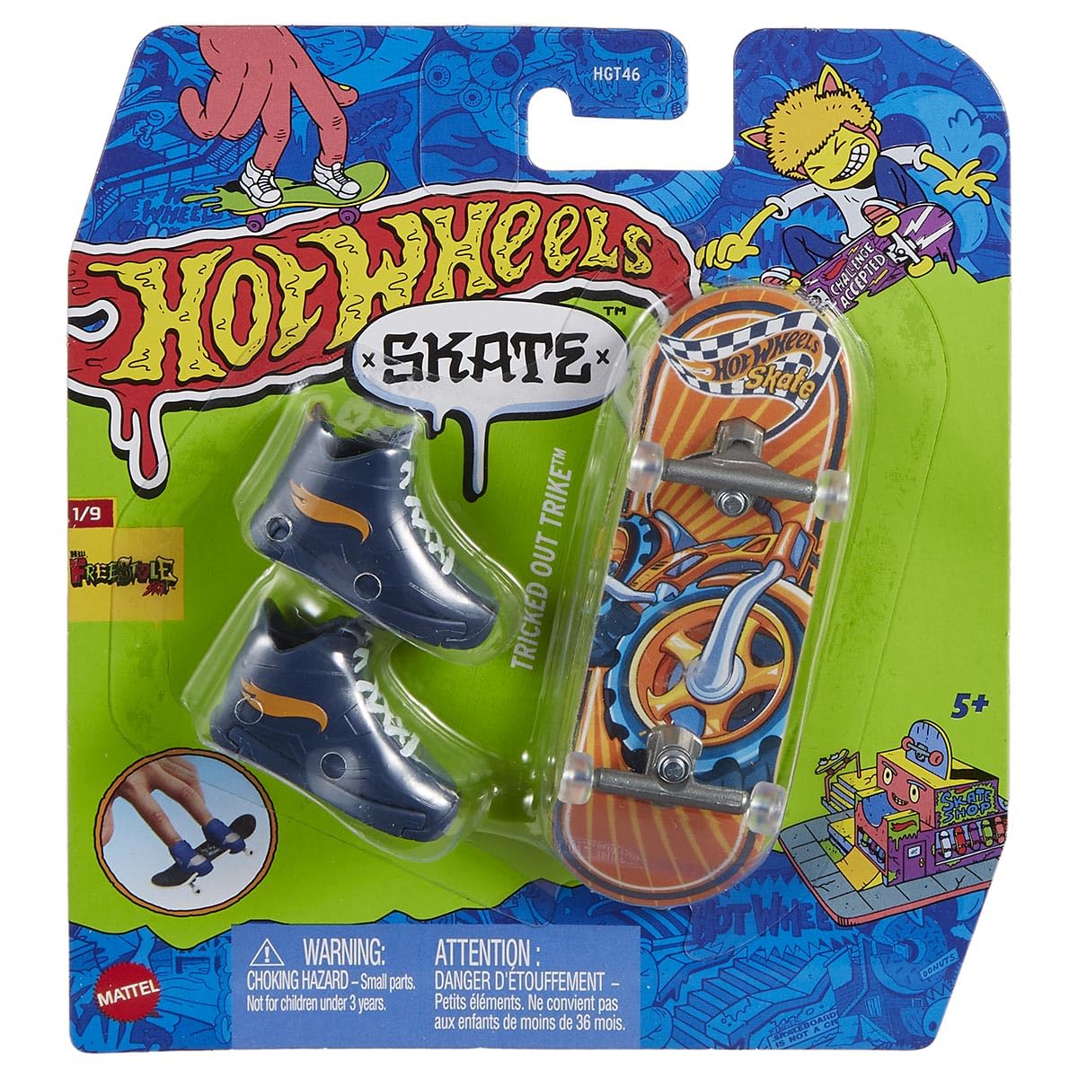 Mattel Hot Wheels Skate Fingerboard And Shoes:  Challenge Accepted Freestyle - Tricked Out Trike (Hvj