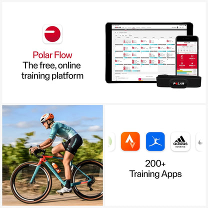 Polar H10 Heart Rate Monitor - ANT + , Bluetooth - Waterproof HR Sensor with Chest Strap - Built-in memory, Software updates - Works with Fitness apps, Cycling computers, Sports and Smart watches H10 M-XXL Black