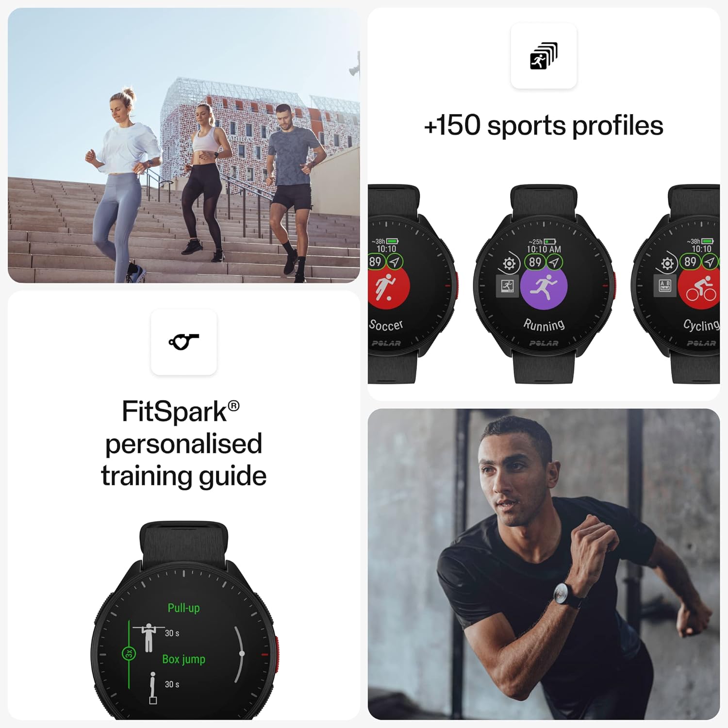 Smart Watch With Pedometer Polar Black 1,2`` + 45 Mm