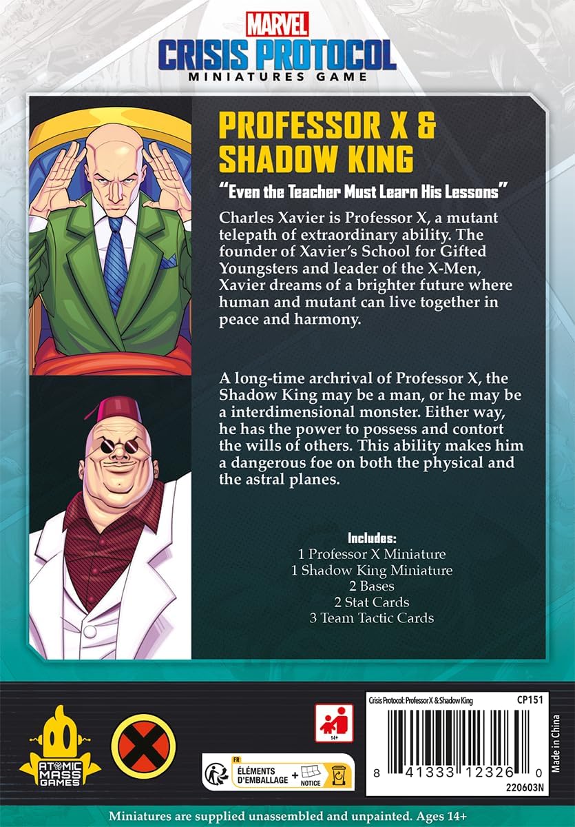 Atomic Mass Games | Marvel Crisis Protocol: Professor X & Shadow King | Expansión de Miniaturas | A Partir de 14 Años | para 2 Jugadores | 90 Minutos por Partida | Multilenguaje (Incluye Español