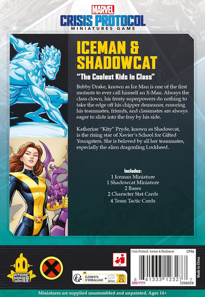 Atomic Mass Games | Marvel Crisis Protocol: Iceman & Shadowcat |Expansión de Miniaturas | A Partir de 14 Años | para 2 Jugadores | 90 Minutos por Partida | Multilenguaje (Incluye Español