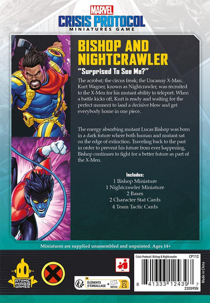 Atomic Mass Games | Marvel Crisis Protocol: Bishop & Nightcrawler | Expansión de Miniaturas | A Partir de 14 Años | para 2 Jugadores | 90 Minutos por Partida | Multilenguaje (Incluye Español