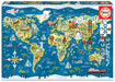 Educa - Mapamundi, Sean Sims, Puzzle Infantil de 200 Piezas, Medida aproximada una Vez montado 40 x 28 cm, Compuesto por Grandes Piezas Perfectamente acabadas, A Partir de 6 años (19292