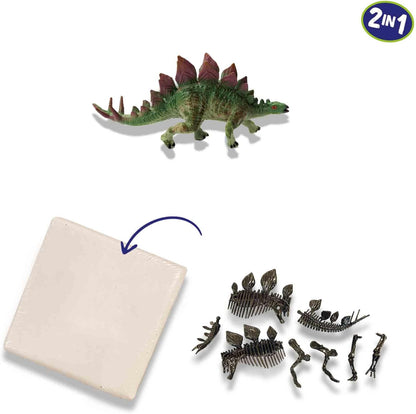 SES Creative 25094 2 in 1 Dinosaur and Skeleton Dig-Stegosaurus, One Size