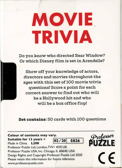 Professor Puzzle | Movie Trivia | Party Game | Ages 12+ | 2+ Players