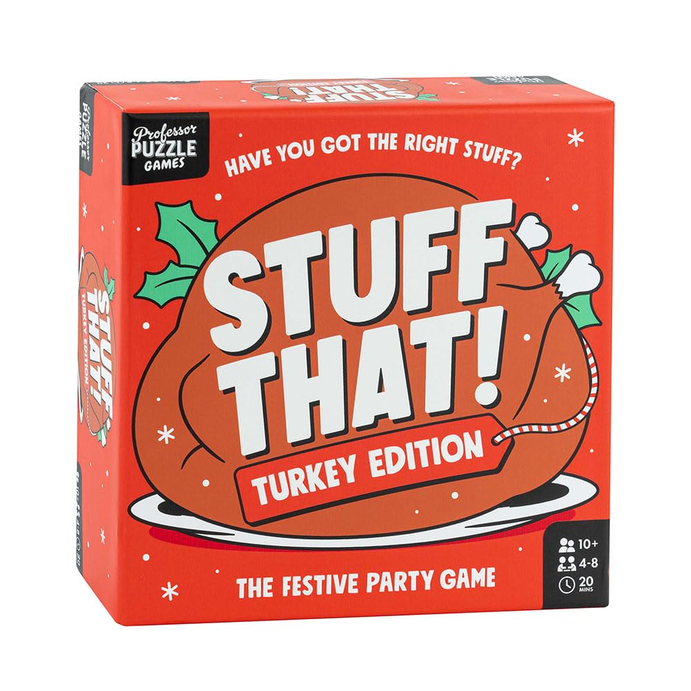 Professor Puzzle | Stuff That! Turkey Edition | Card Game | Ages 10+ | 4-8 Players | 20 Minutes Playing Time