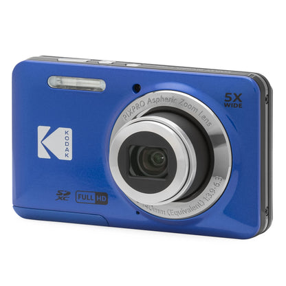 KODAK PIXPRO FZ55-BL 16MP Digitale Camera 5X Optische Zoom 28mm Groothoek 1080P Full HD Video 2,7 inch LCD Vlogging Camera (Blauw