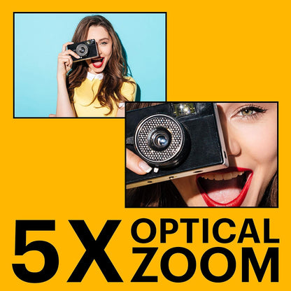 KODAK PIXPRO FZ55-BL 16MP Digitale Camera 5X Optische Zoom 28mm Groothoek 1080P Full HD Video 2,7 inch LCD Vlogging Camera (Blauw
