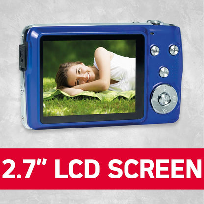 AGFA Photo Realishot DC8200 - Cámara Digital compacta (18MP, vídeo Full HD, Pantalla LCD de 2,7 Pulgadas, Zoom óptico 8X, batería de Litio y Tarjeta SD de 16 GB) Azul
