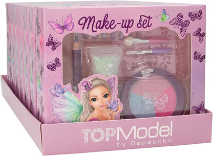 Depesche 12877 TOPModel Fairy Love-Set Bambini con ombretto, Matita per Il Trucco, Gel Glitter, Stencil e Molto Altro, Multicolore, Taglia Unica