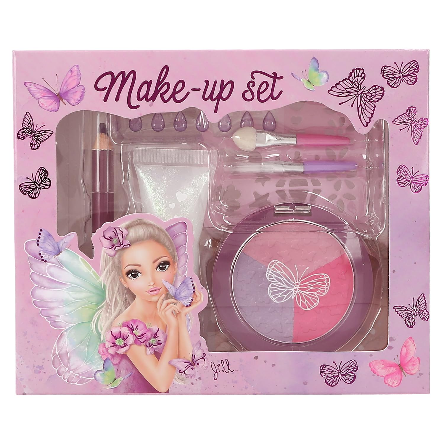 Depesche 12877 TOPModel Fairy Love-Set Bambini con ombretto, Matita per Il Trucco, Gel Glitter, Stencil e Molto Altro, Multicolore, Taglia Unica