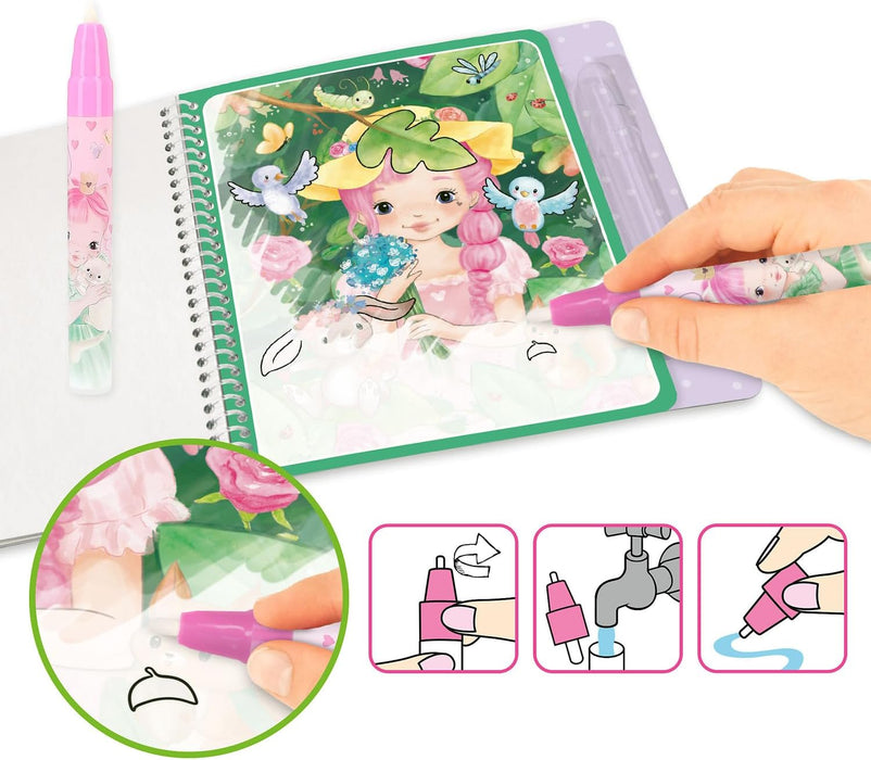 Depesche 12946 Mimi colorare Aqua Magic con Motivi di Principesse nascoste, Libro Creativo con 5 Pagine ricolorabili e Una Matita ad Acqua, Multicolore, 0012946