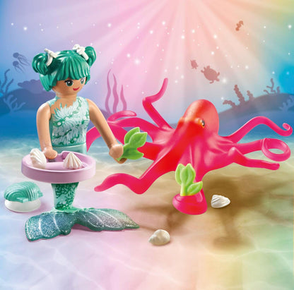 Playmobil 71503 Princess Magic: Mermaid with Colour-Changing Octopus, magical underwater world, including accessories, fun imaginative role-play, detailed play sets suitable for children ages 4+