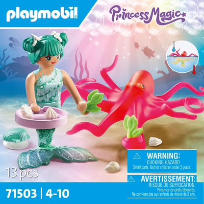 Playmobil 71503 Princess Magic: Mermaid with Colour-Changing Octopus, magical underwater world, including accessories, fun imaginative role-play, detailed play sets suitable for children ages 4+