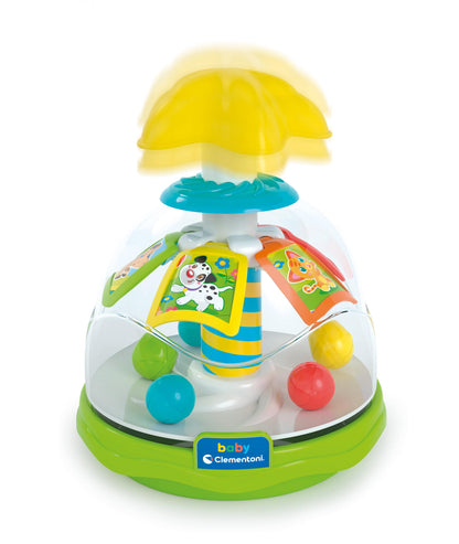 Clementoni Baby Infant Toys - Happy Friends Spinning Top - Press Spinner, Early Development & Activity Toys, Sensory Learning Toys, Gift Toddler 9 Months, 17895