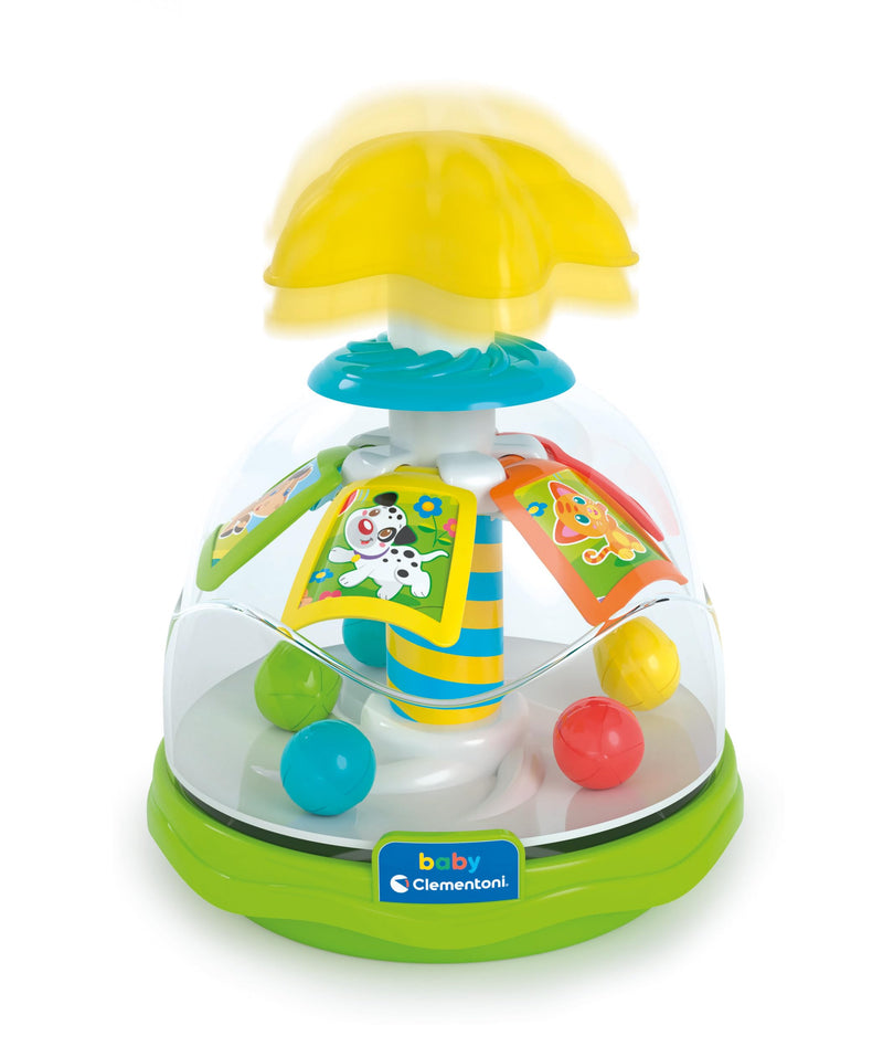 Clementoni Baby Infant Toys - Happy Friends Spinning Top - Press Spinner, Early Development & Activity Toys, Sensory Learning Toys, Gift Toddler 9 Months, 17895