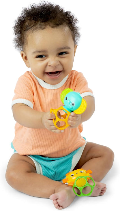 Bright Starts Oball Soother Pals Easy-Grasp Teether Toys, Unisex, Newborn and Up