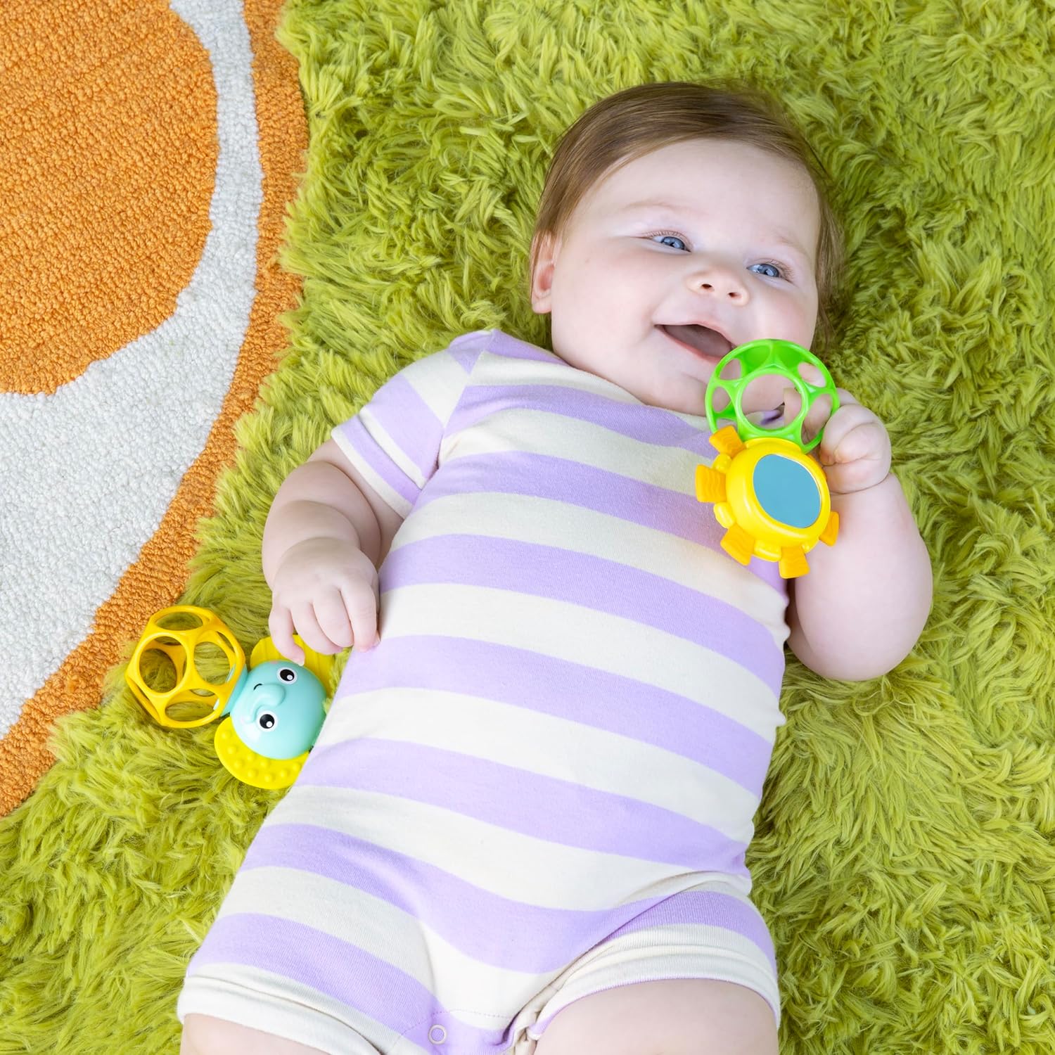 Bright Starts Oball Soother Pals Easy-Grasp Teether Toys, Unisex, Newborn and Up